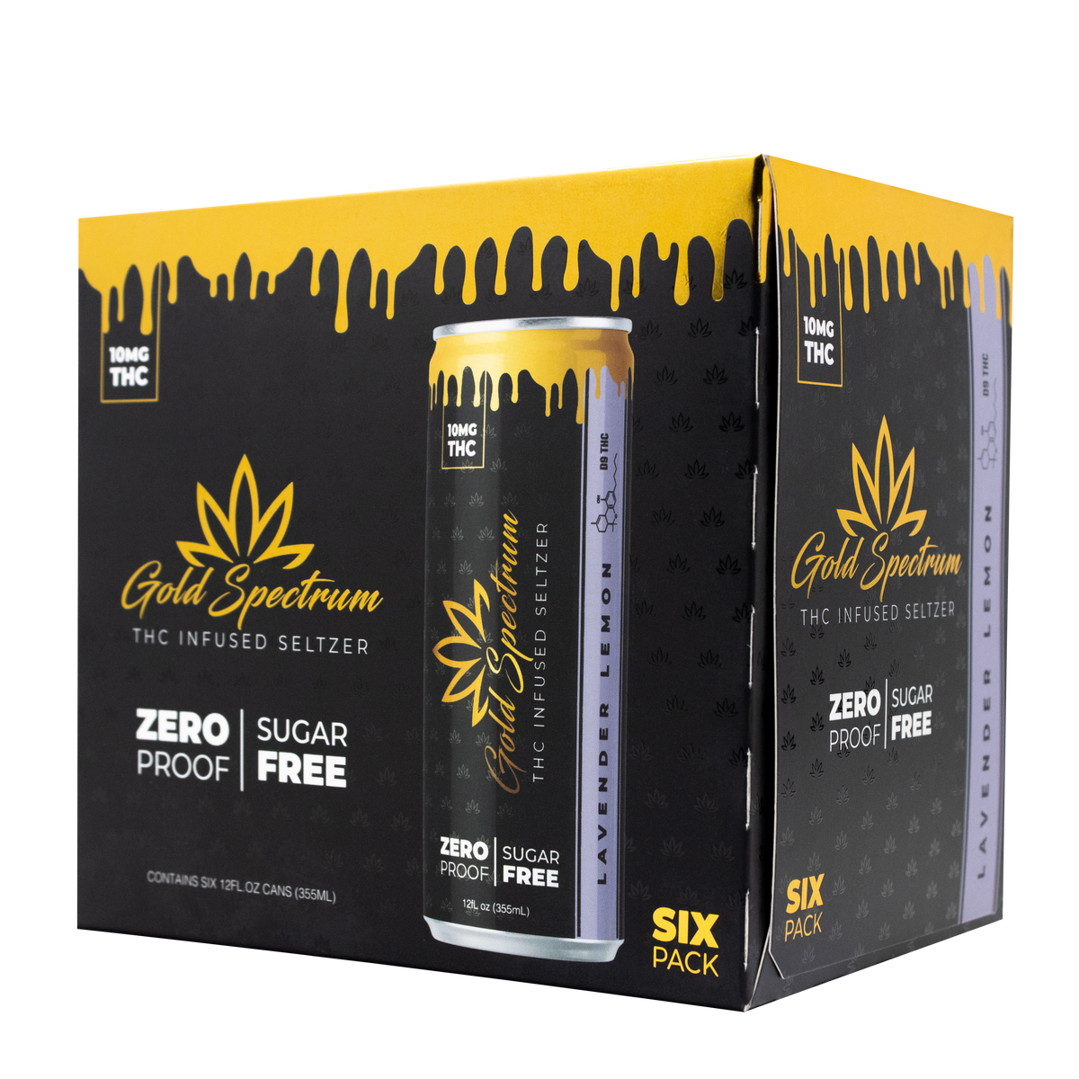 Gold Spectrum THC Infused Seltzer 6 Pack Beverage