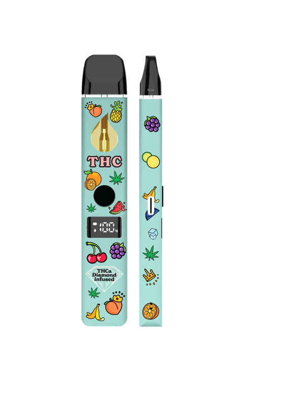 fruity 2ml thca disposable vape front and side view