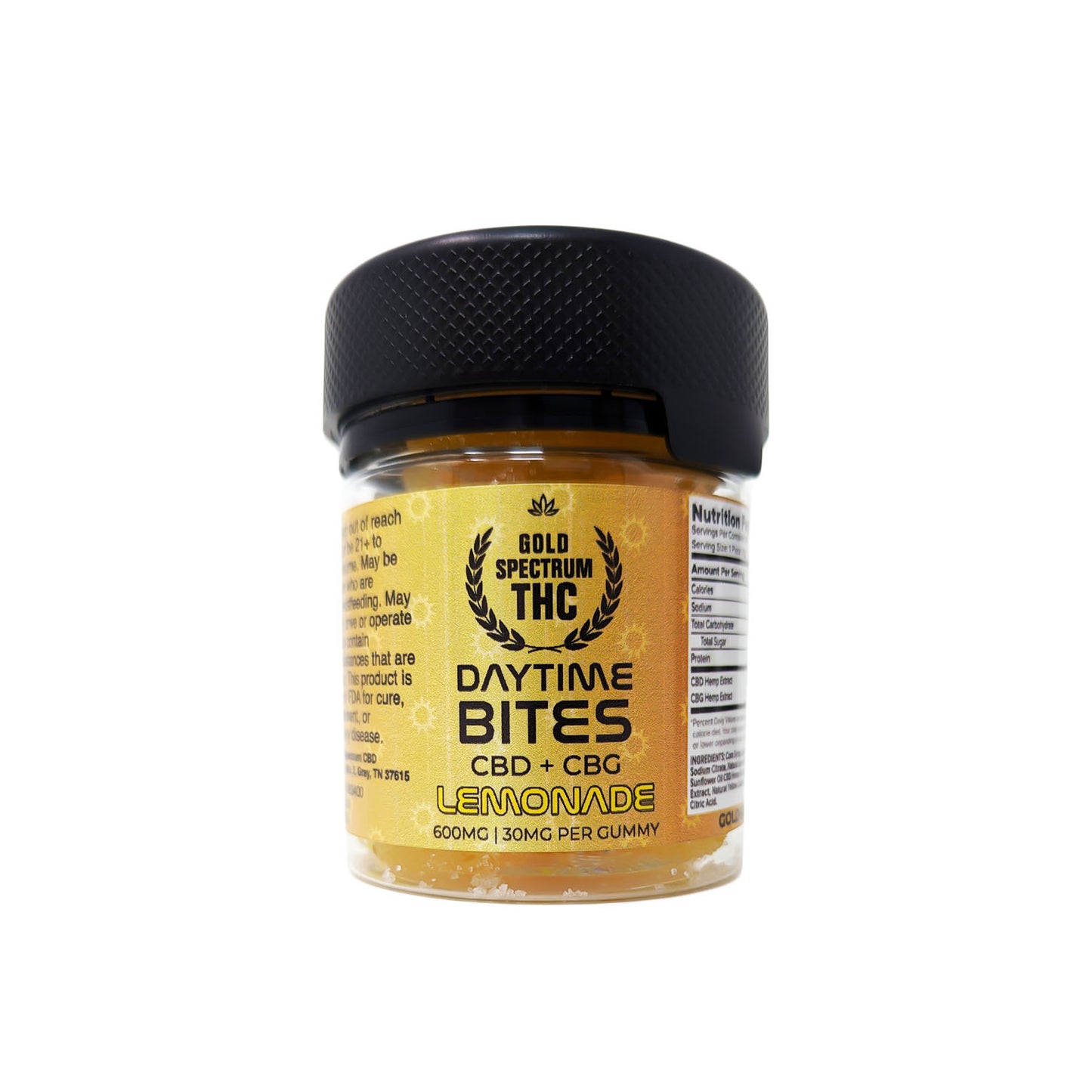 Gold Spectrum CBG+CBD 600mg Daytime Bites Gummies - Lemonade