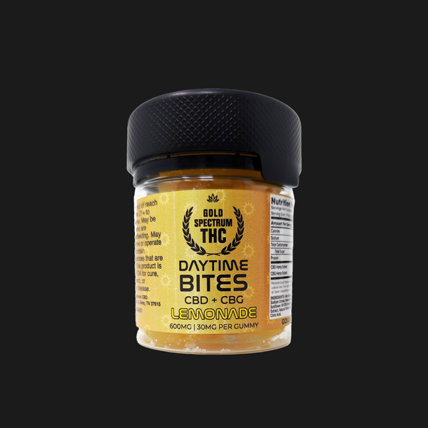 Gold Spectrum CBG+CBD 600mg Daytime Bites Gummies - Lemonade