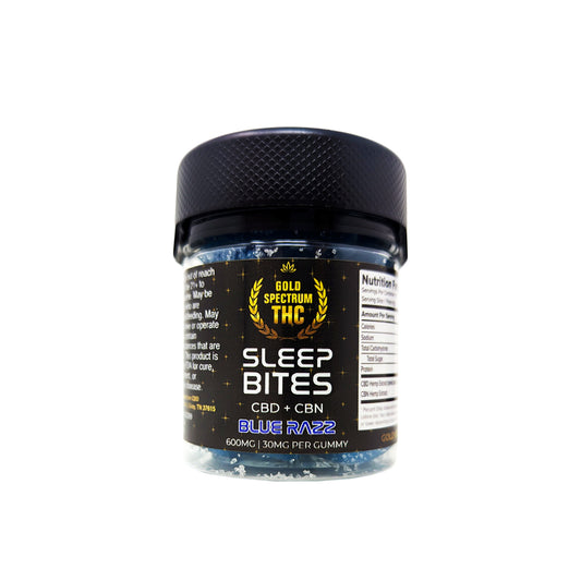 Gold Spectrum CBN+CBD 600mg Sleep Bites Gummies - Blue Razz