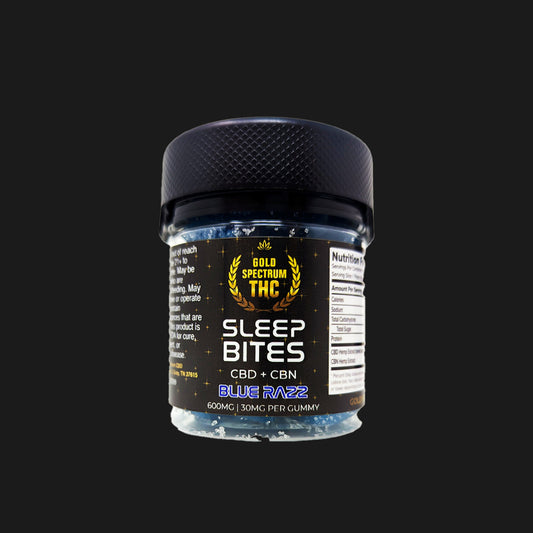 Gold Spectrum CBN+CBD 600mg Sleep Bites Gummies - Blue Razz