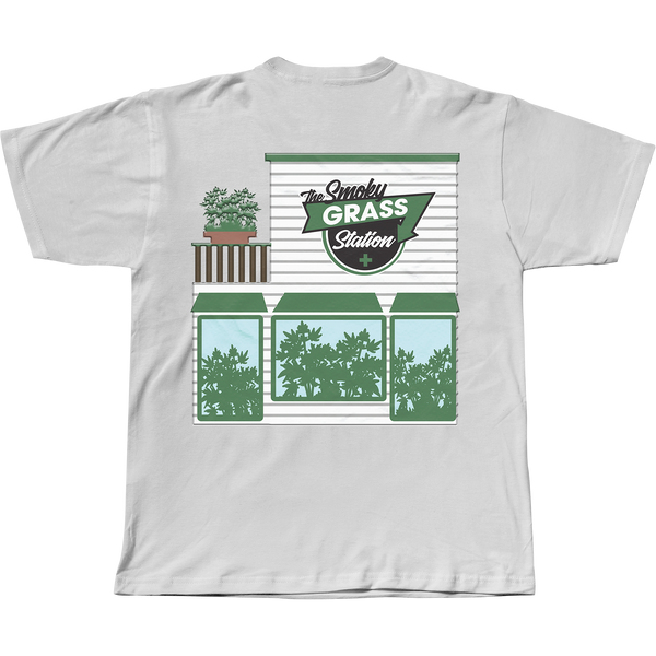 Smoky Grass Station - Storefront - Short Sleeve - White