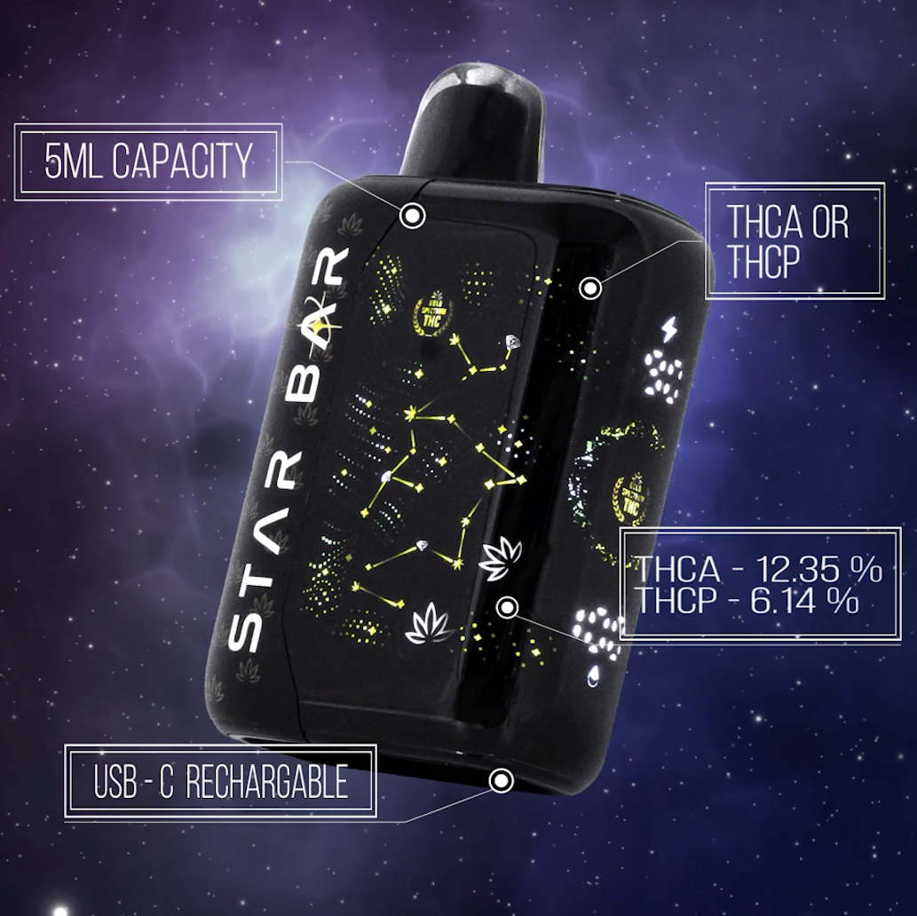 THCp - Star Bar 5ml Disposable Gold Spectrum THCp - Star Bar 5ml Disposable Gold Spectrum