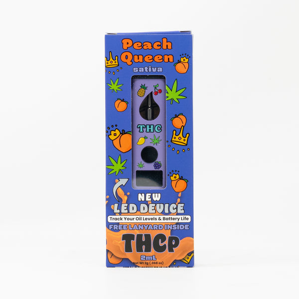 THCP Fruity Disposable Peach Queen front in box