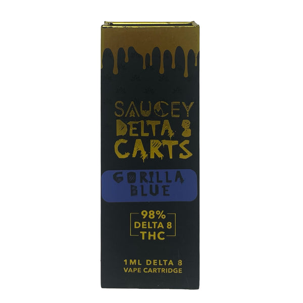 Gorilla Blue flavored Saucey Delta-8 THC 1ml Cartridge